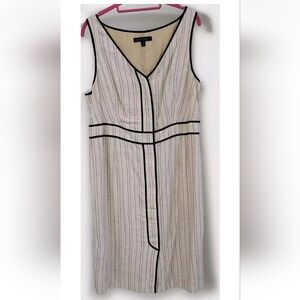 Lafayette 148 New York Cream Pleated Sheath Dress